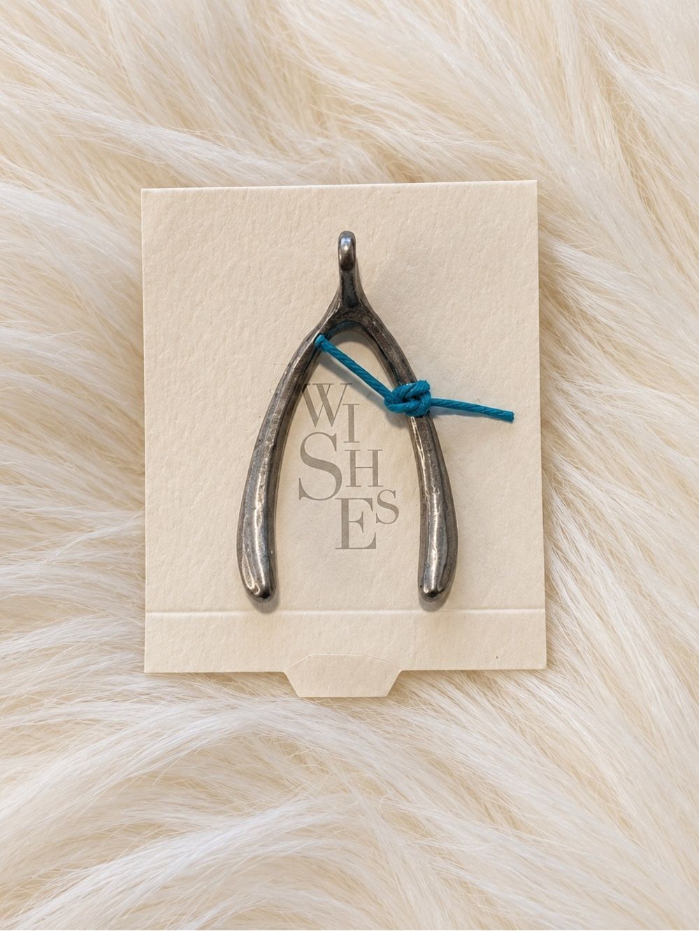 Rare Anthropologie "Wishes" Silver Wishbone Charm Pendant– NWT Brand New on Card